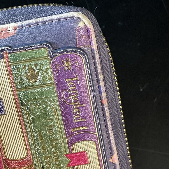 Loungefly DISNEY Princess Books AOP Faux Leather Zip Around Wallet - Picture 5 of 12